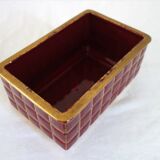Art Deco box in burgundy ceramic art Poët Laval