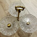 Serviteur 3 coupelles en cristal