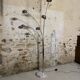 Vintage 5-branch floor lamp in chrome and marble – 1970s arc style