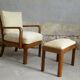 Oak armchair and ottoman, 1960