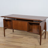 Bureau en teck autoportant du milieu du siècle, années 1960