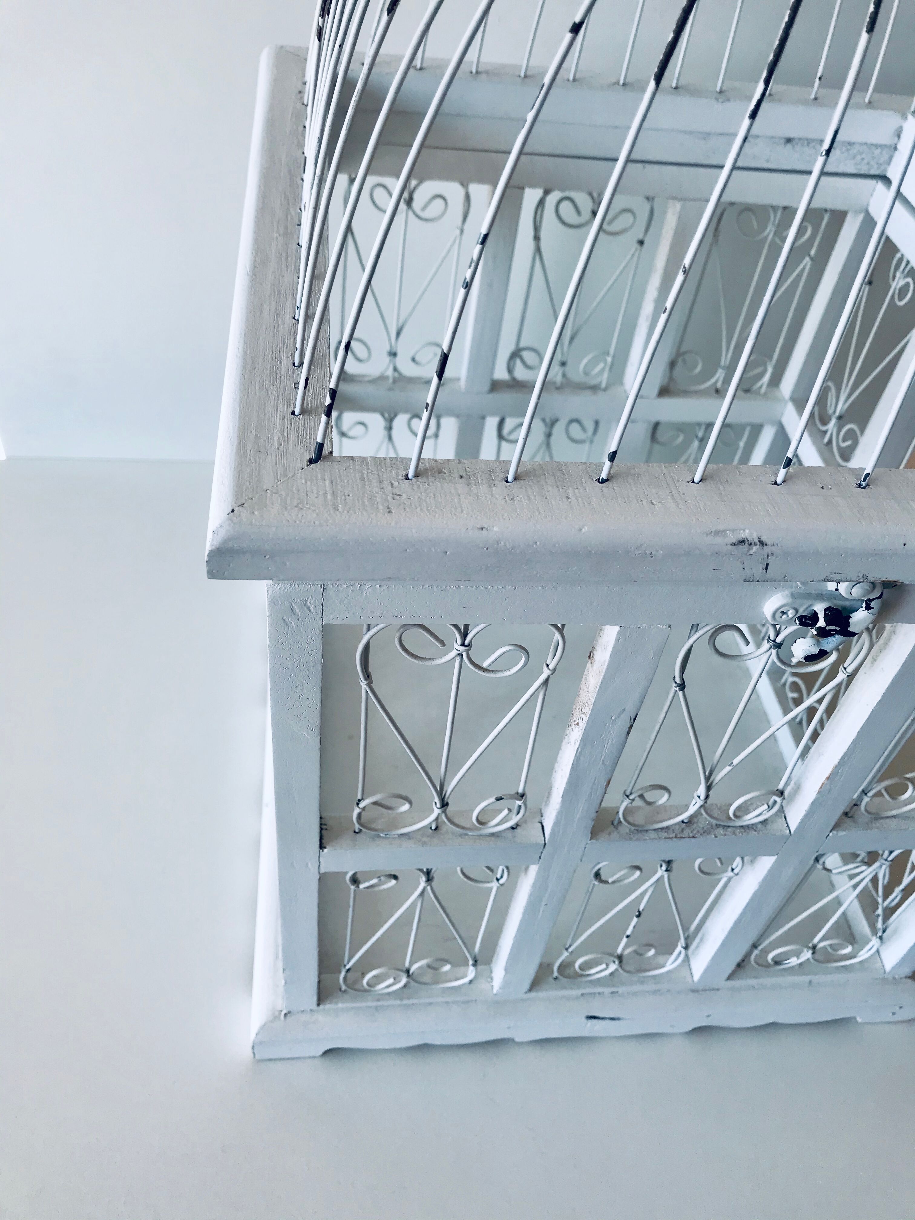 Cage à oiseaux blanche