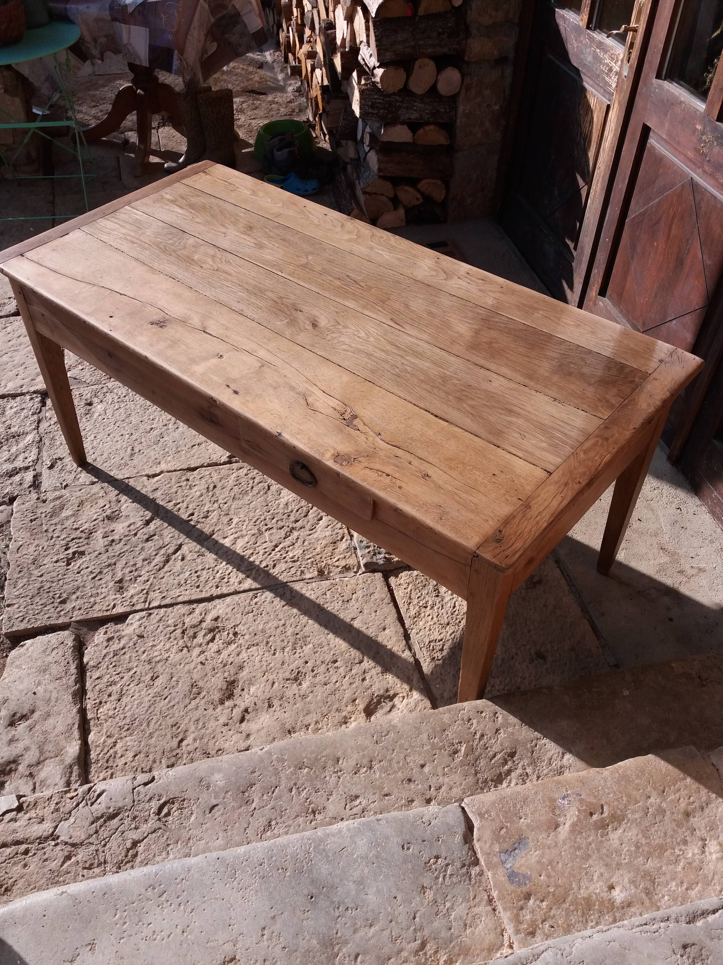 Old Burgundy farm table