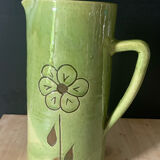 Green ceramic pitcher