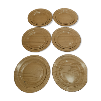 Set of 6 Arcopal dessert plates