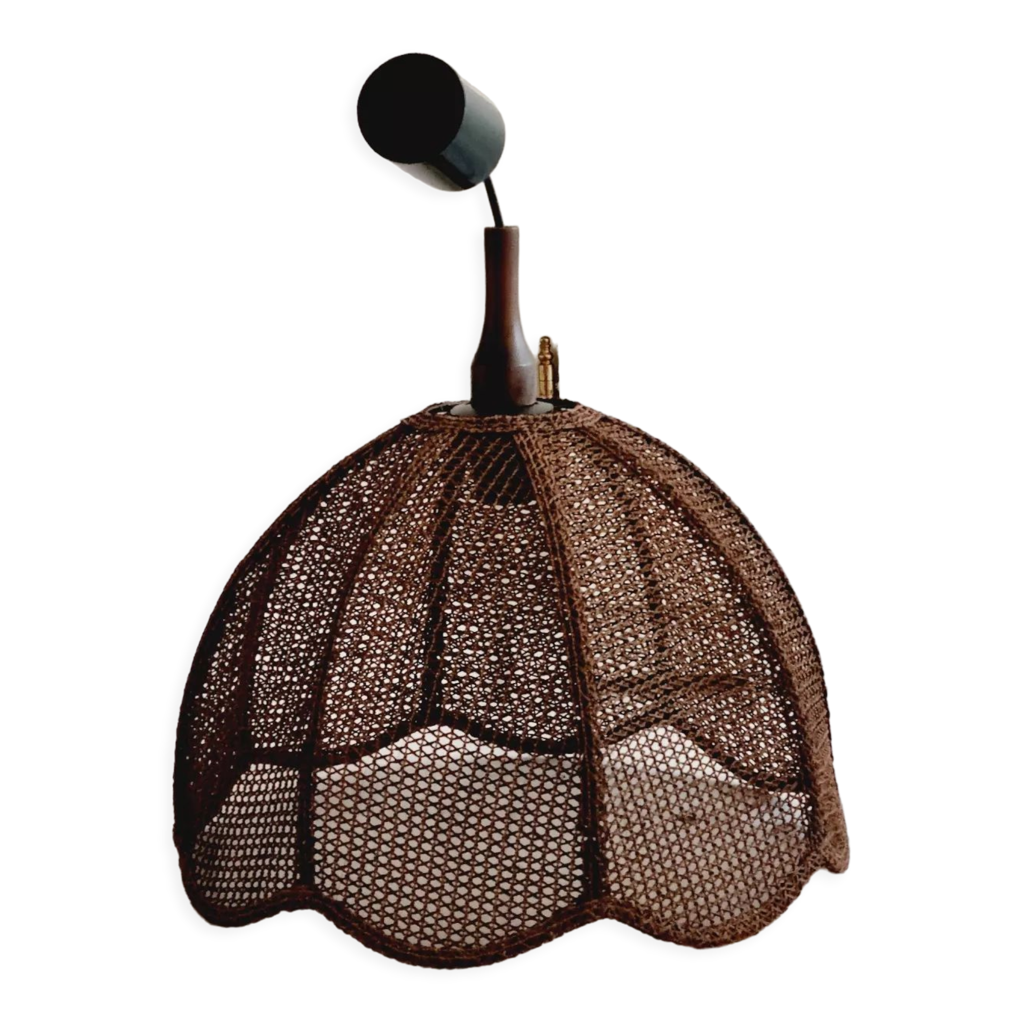 Brown raffia chandelier