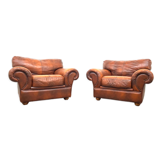 Ensemble de 2 fauteuils en cuir
