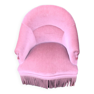 Fauteuil crapaud rose