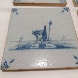 Carreaux anciens xviii siècle delft lot de 8