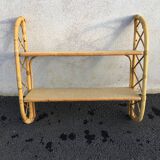 Vintage rattan wall shelf