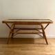 Coffee table, rattan mirror top 60s