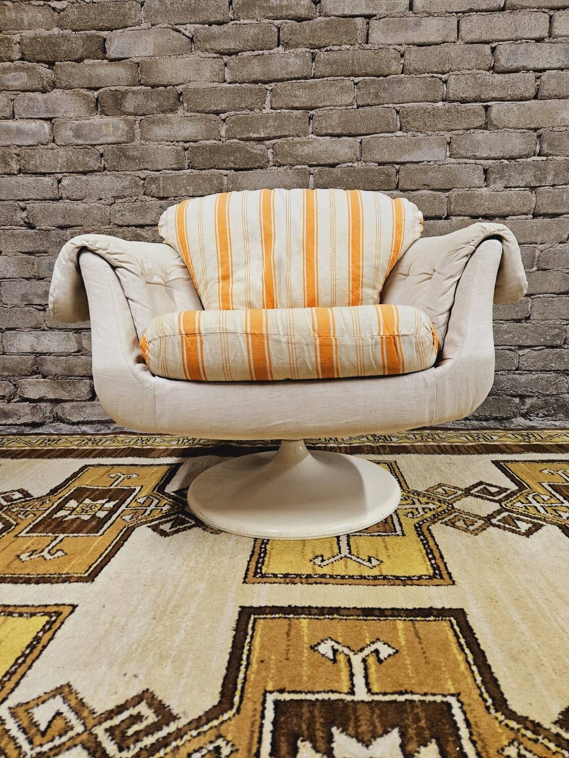 Swivel shell armchair by lusch erzeugnis 1970 vintage