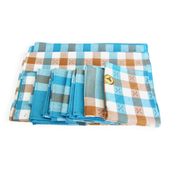 Nappe 140x143 et serviettes vintage