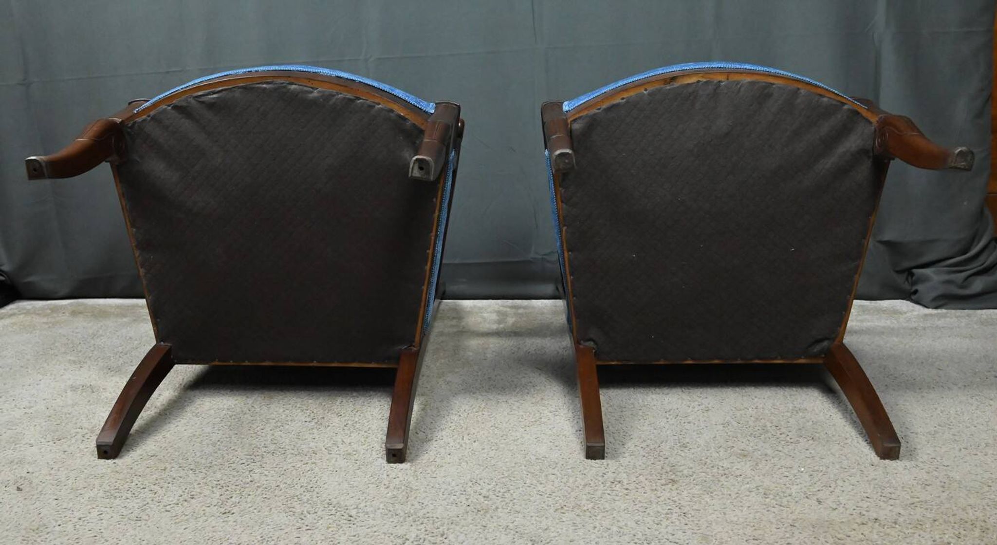 Pair of mahogany armchairs, Restoration period – early 19th century