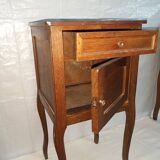 Bedside tables in oak with marble