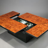 Coffee table in magnifying glass of elm by Paul Michel