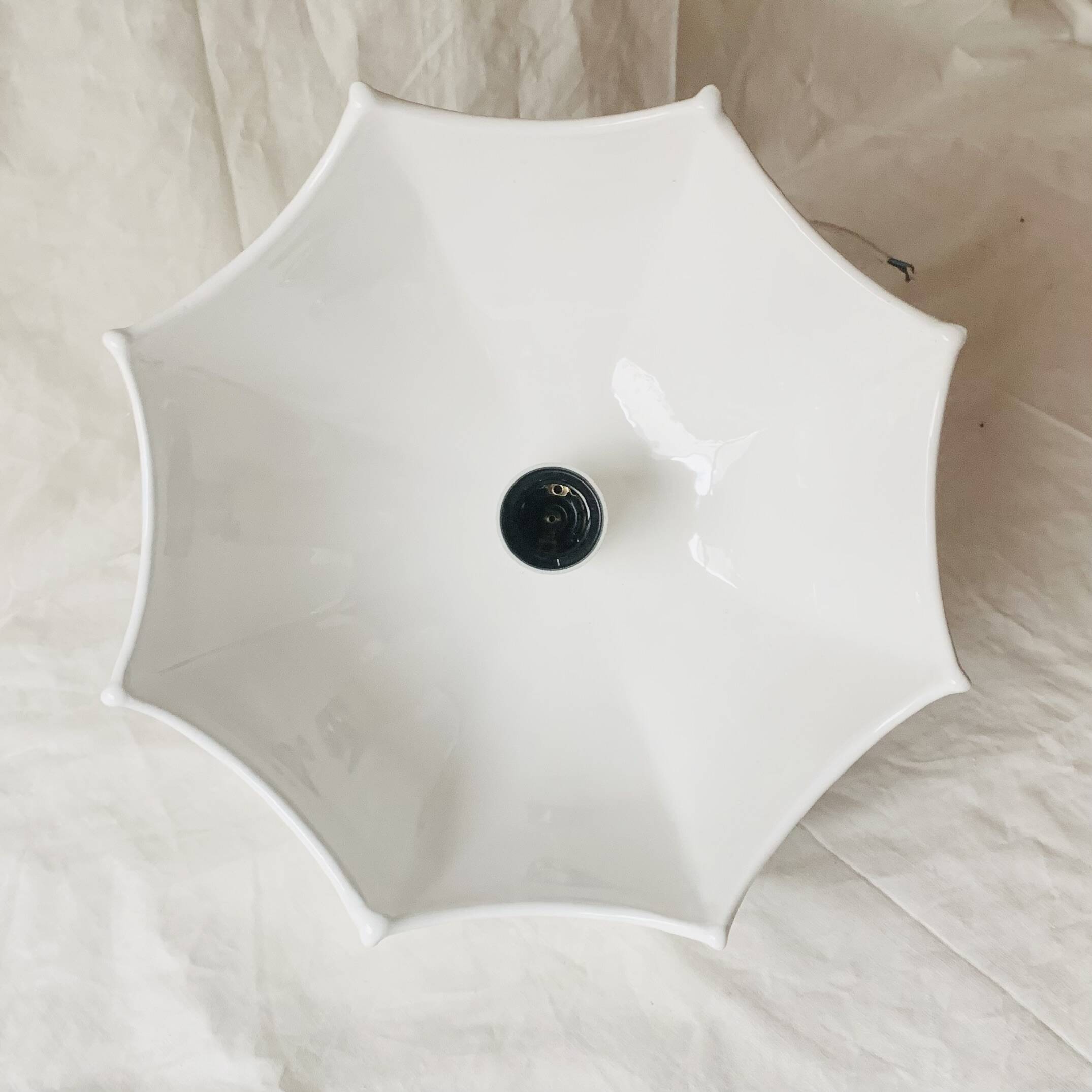 Vintage white ceramic up-and-down pendant light
