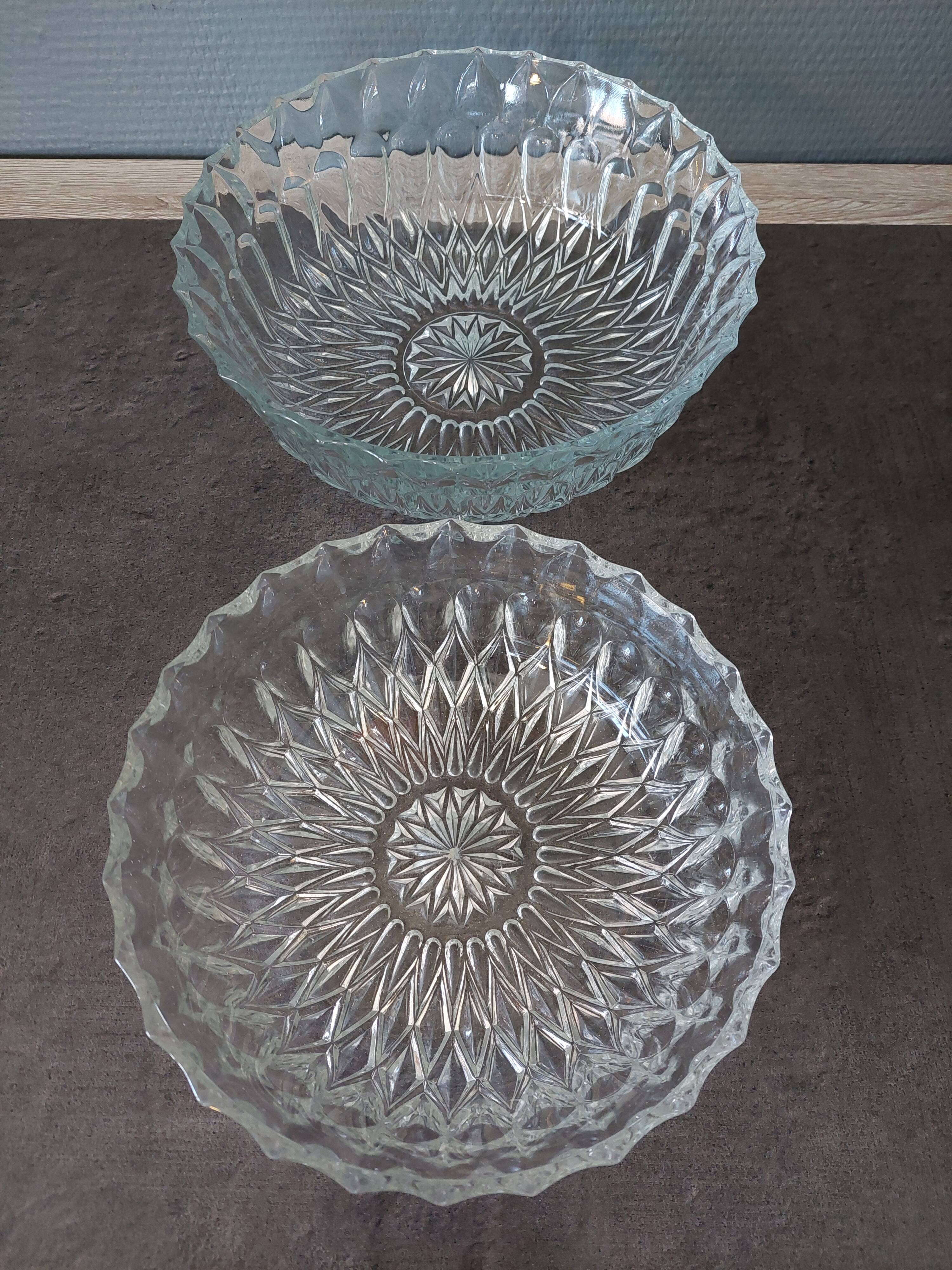 Vintage glass salad bowls