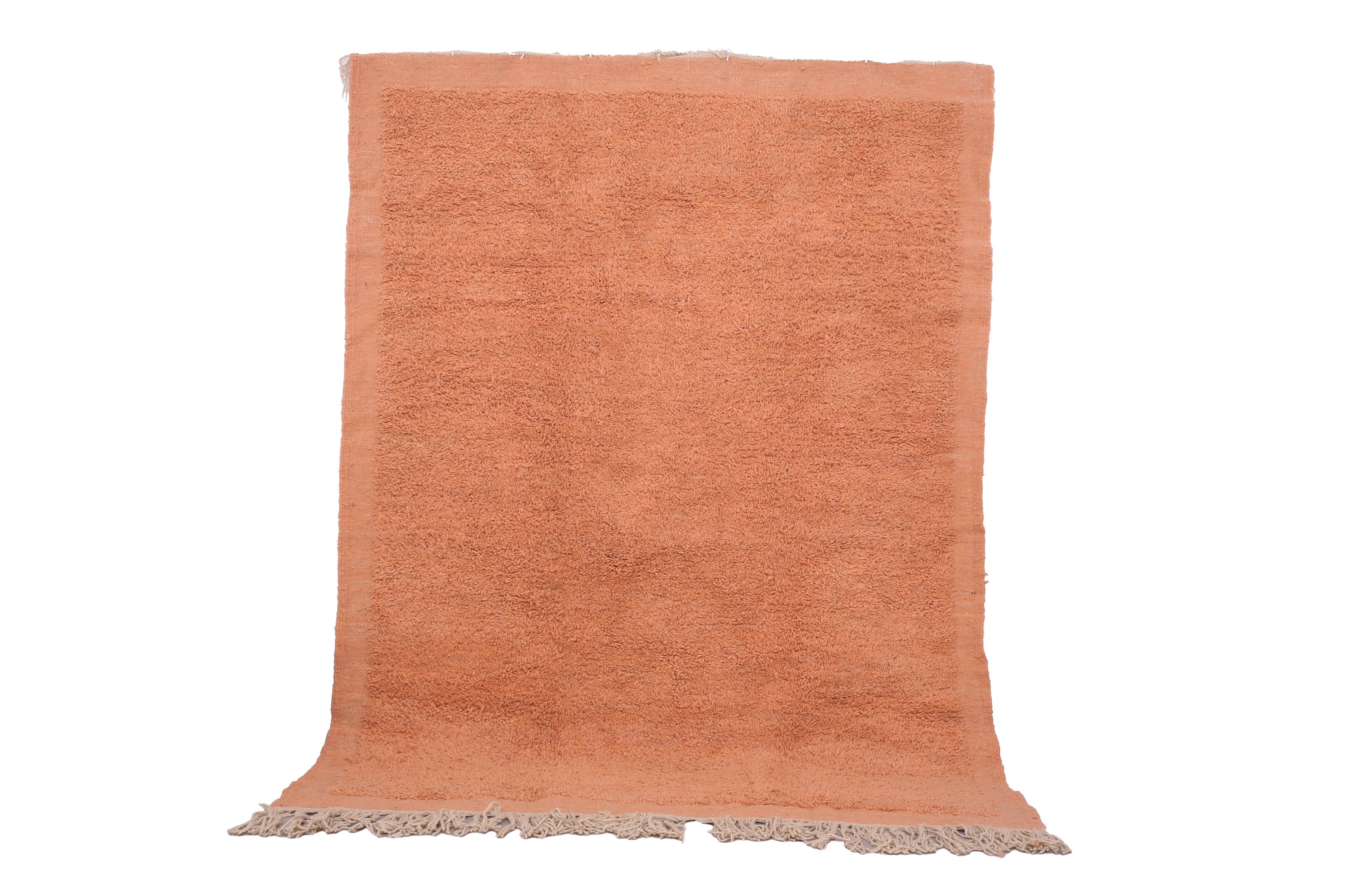 Peach Vintage Moroccan Rug 187 x 252 cm - Handmade Berber Wool Rug Boho