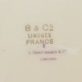 Compotier en porcelaine bernardaud limoges décor fleur rose / pourpre