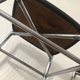 2 stools vintage metal black seat