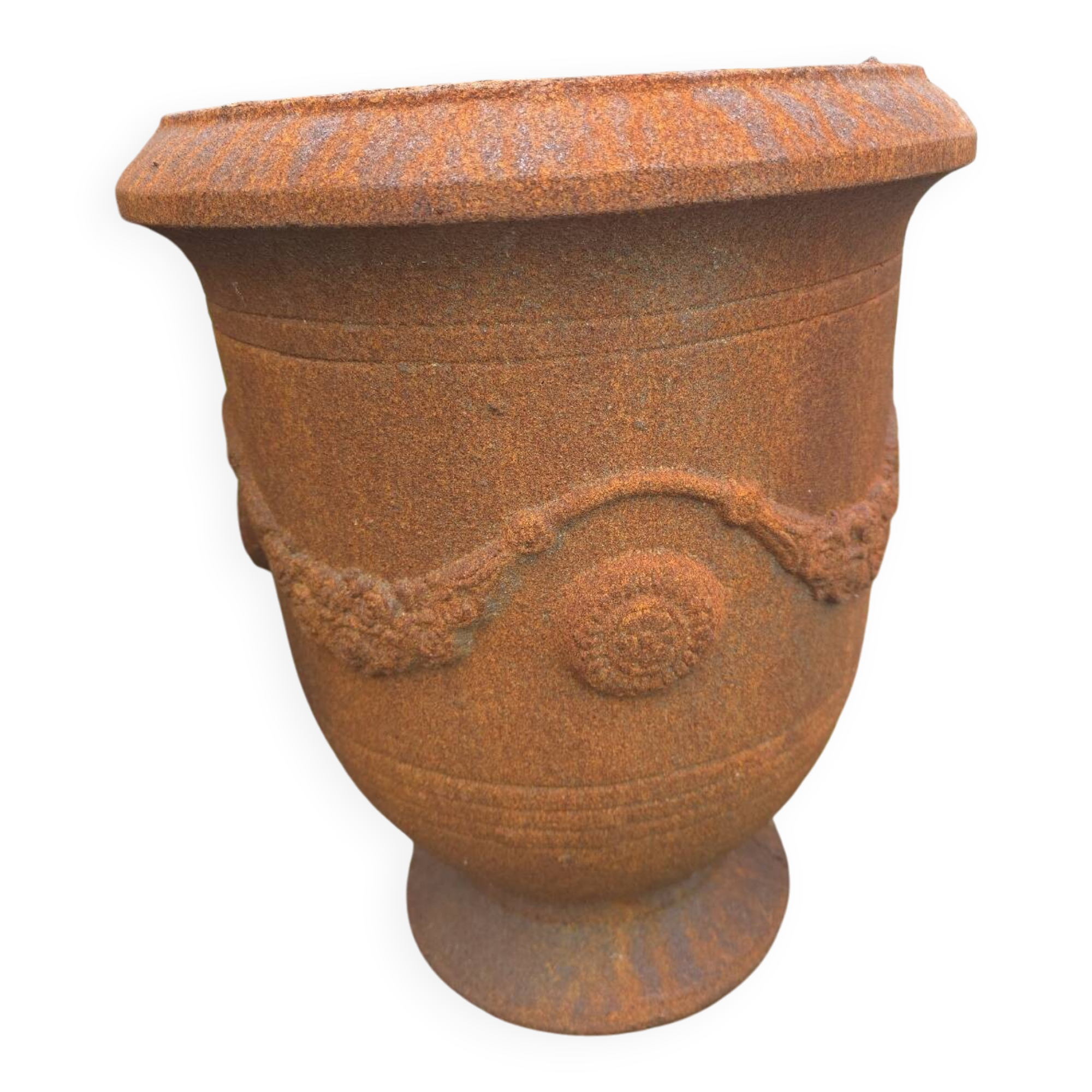 Cast iron Medici Anduze vase, garden decoration