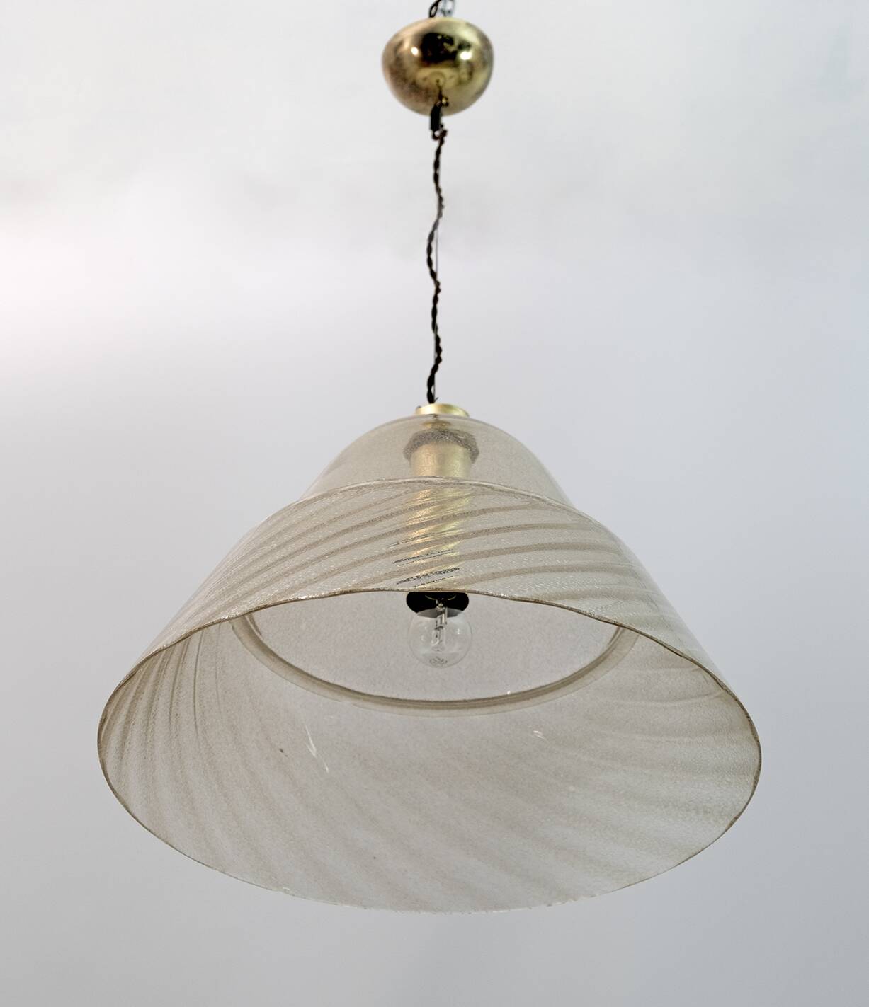 Mid-Century Modern Italian Murano Bubbles Glass Pendant Lamp, 1970s