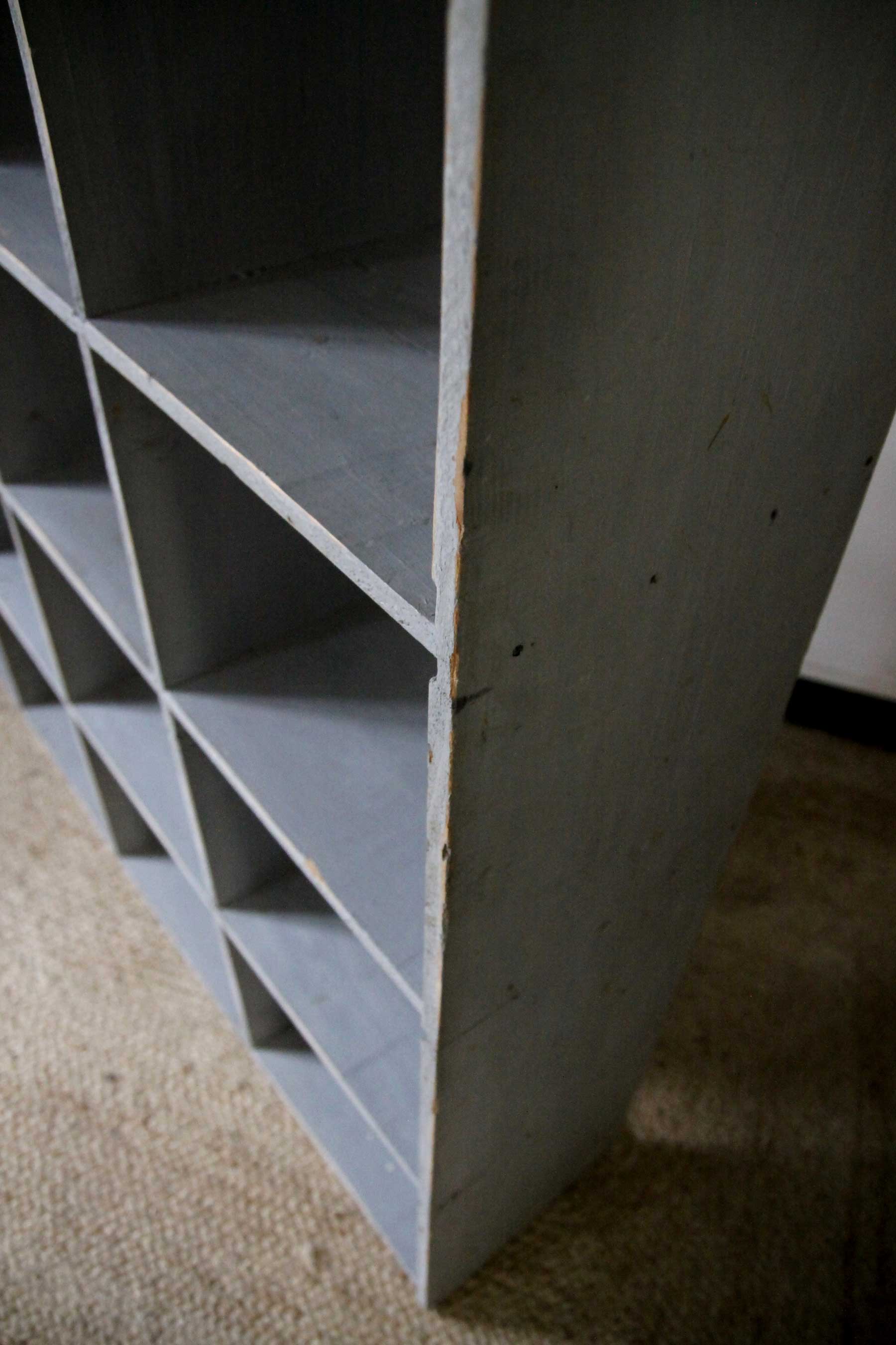 Bookcase locker vintage wooden shelf