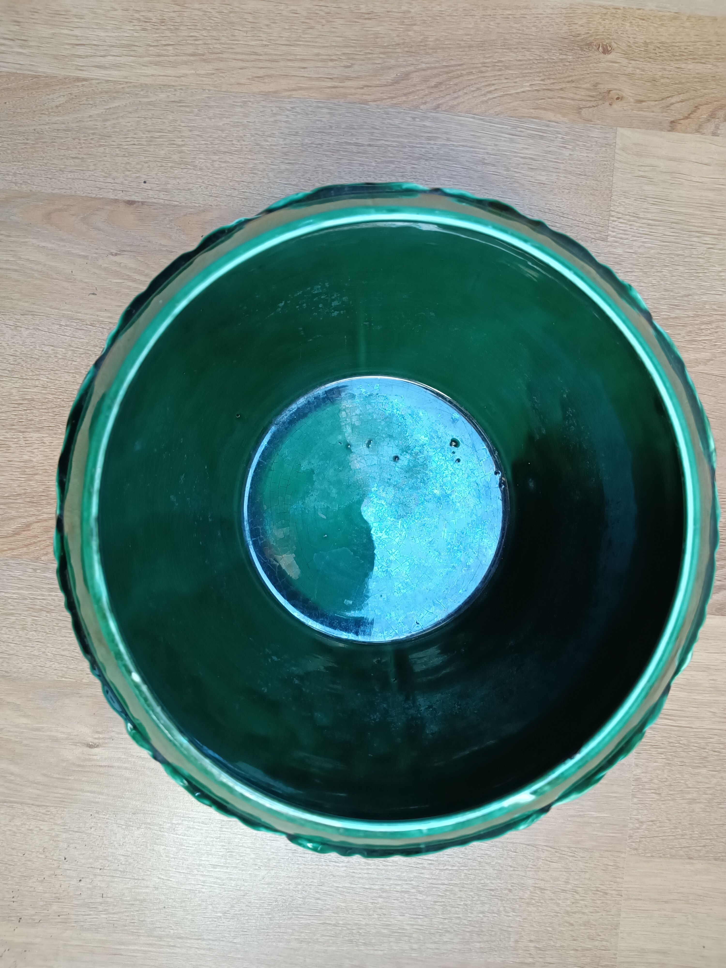 Cache pot in faience of Orchies, 50s