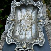 Plateau argenté Art Nouveau Jugendstil XIXe siècle