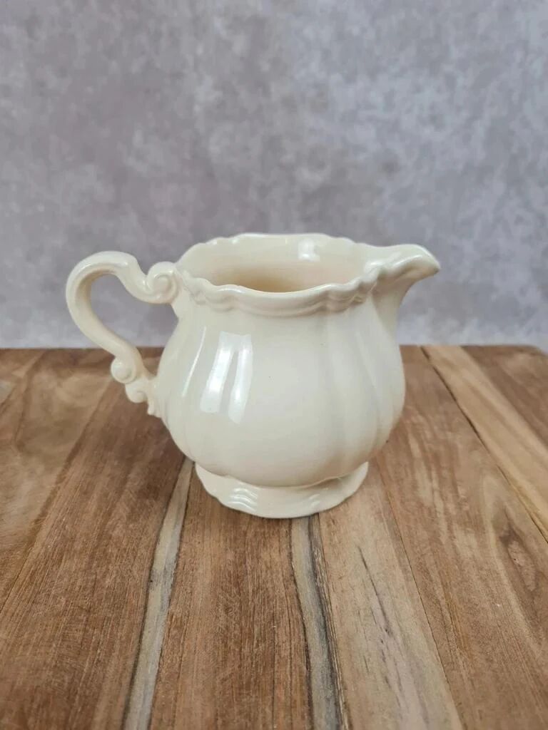 Antique milk jug Sarreguemines – Cream earthenware