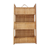 Rattan and braided wicker shelf