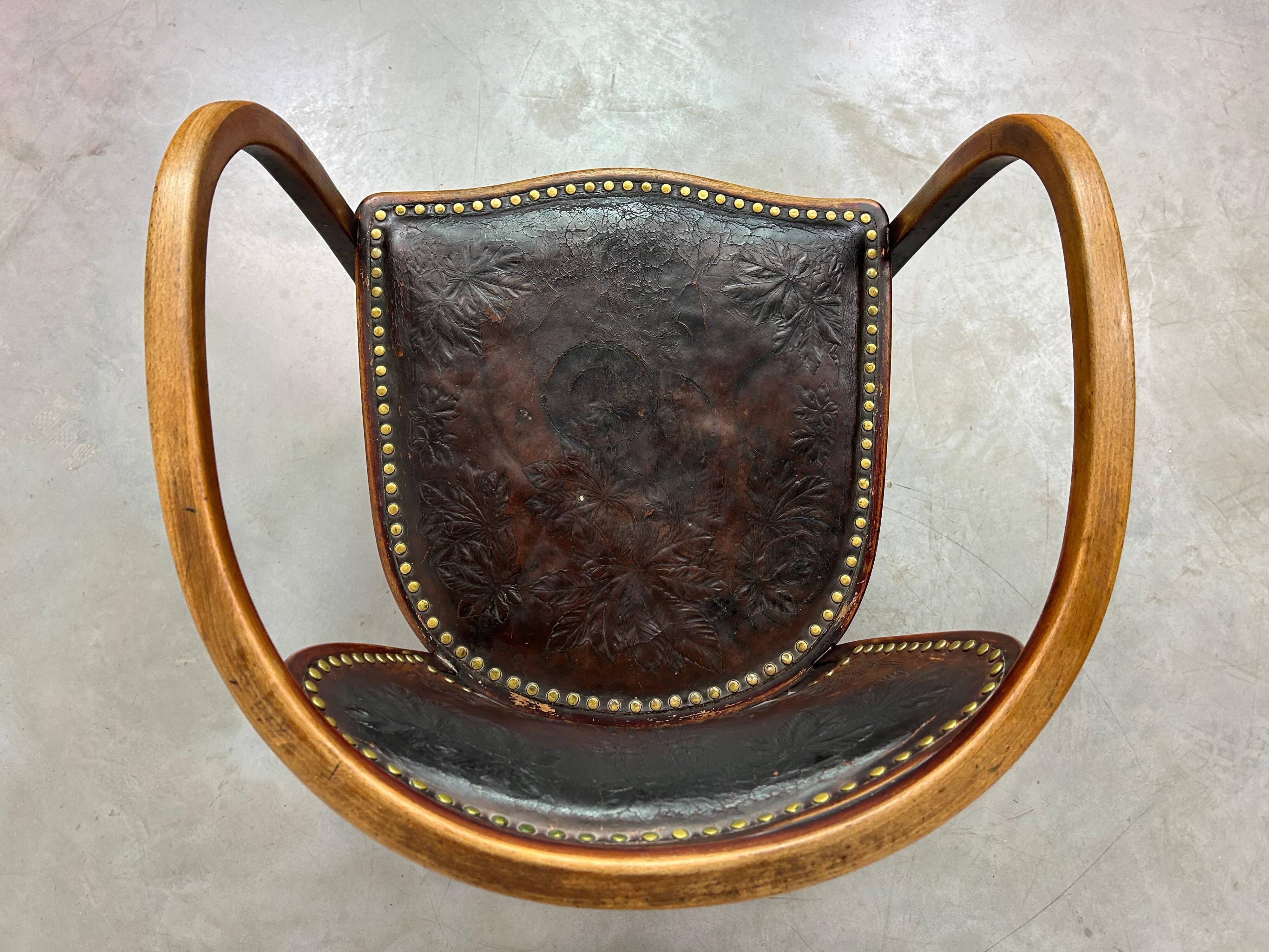 Secession office chair no. 715F by Gustav Siegel for J&J Kohn