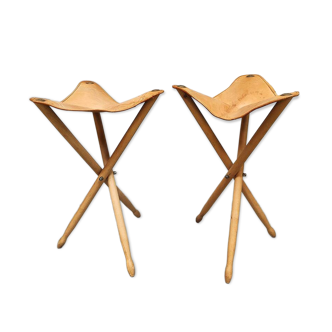 2 tabourets pliants vintage