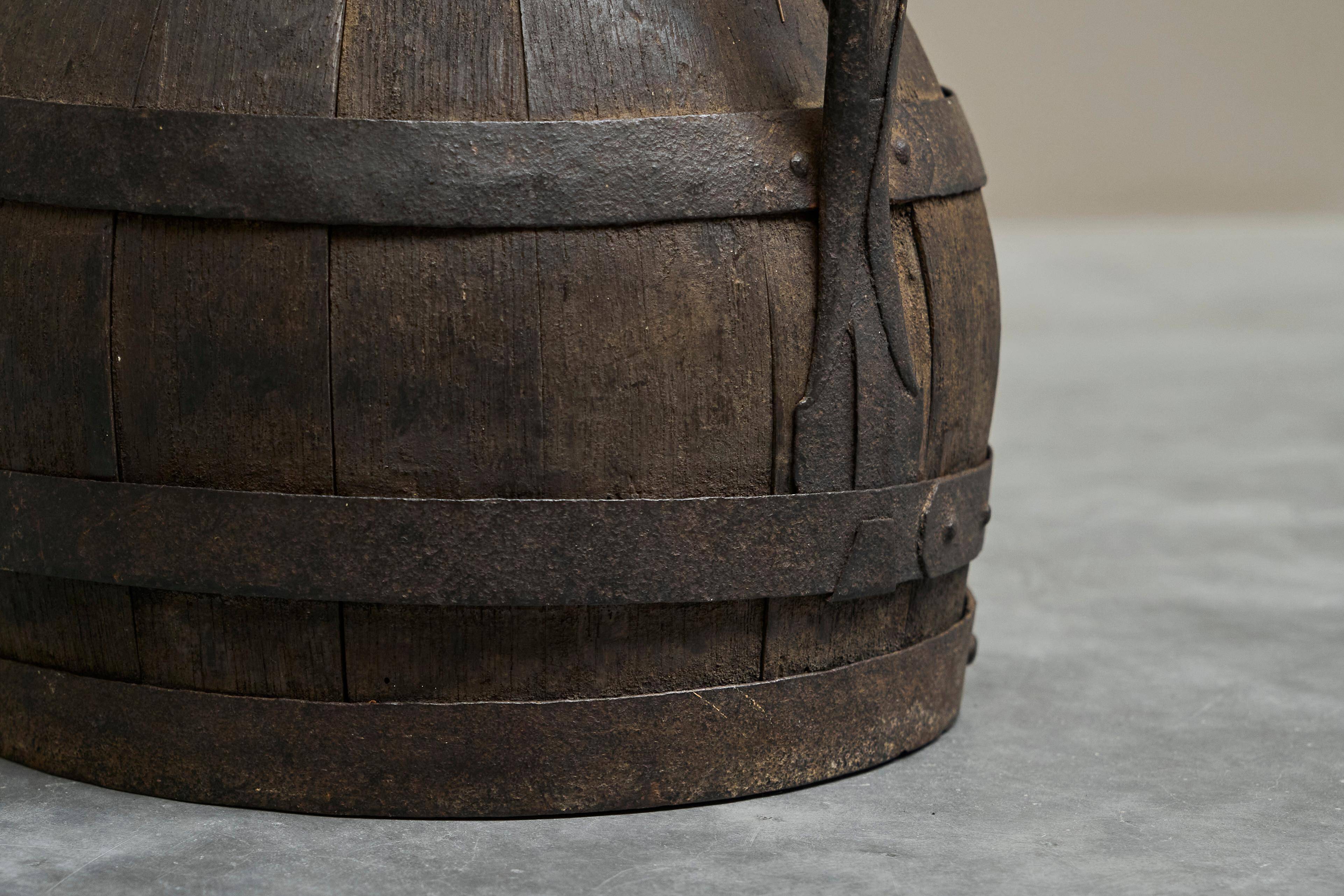 Wabi Sabi cradle in wood and wrought iron