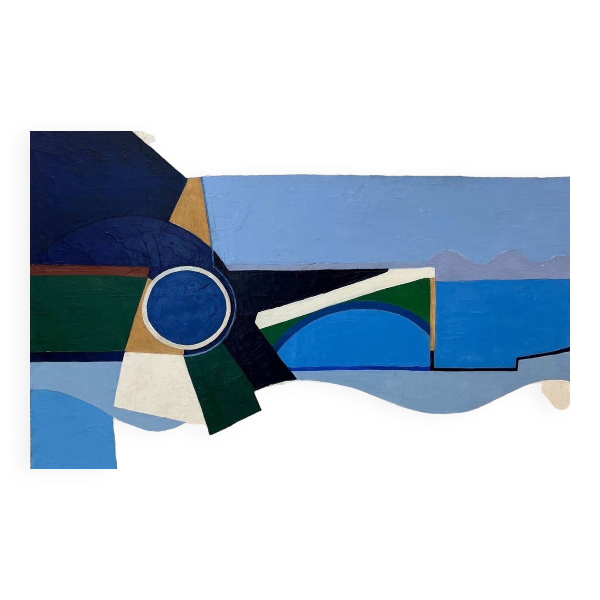 Contemporary painting abstract composition, unsigned, 20th century, oil on canvas, 130x81cm, unframed