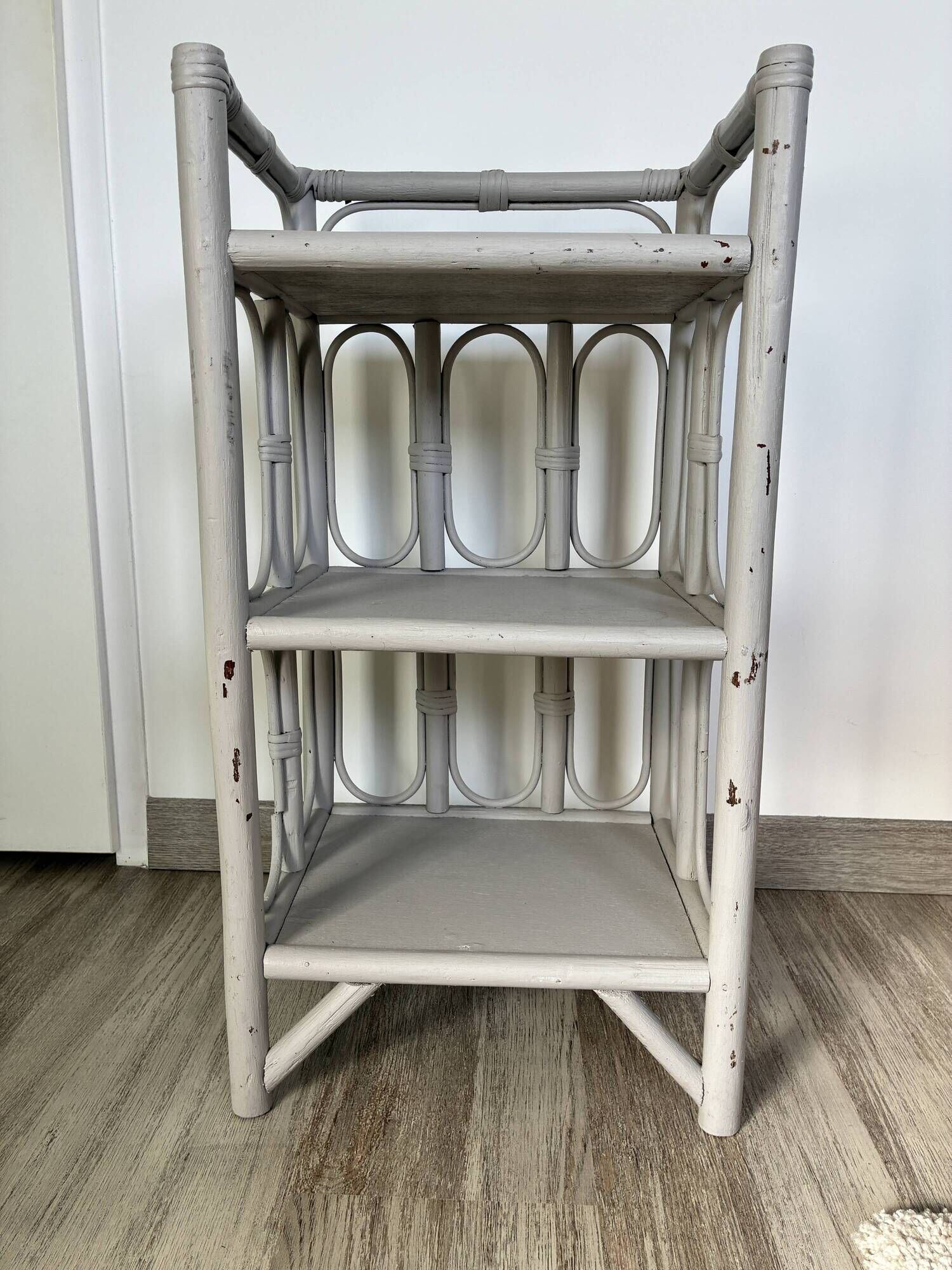 1970s rattan shelf