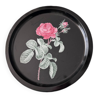 plateau vintage à décor de roses