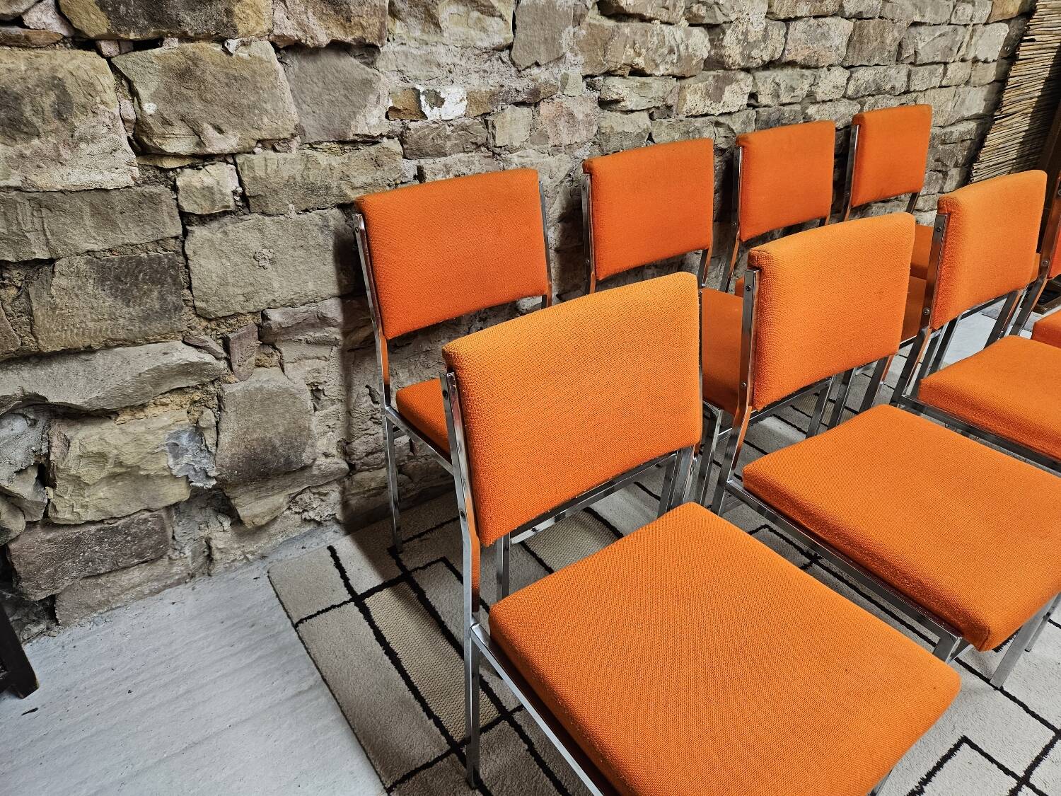 Lot de 8 chaises fauteuil 1970"