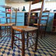 Set 4 chaises paillées brutaliste