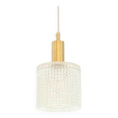 Lustre en verre et laiton scandinave par Fagerlund pour Orrefors, années 1960.