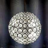Magnificent modern suspension of very good quality, Sputnik type. Chrome steel, crystal pendants