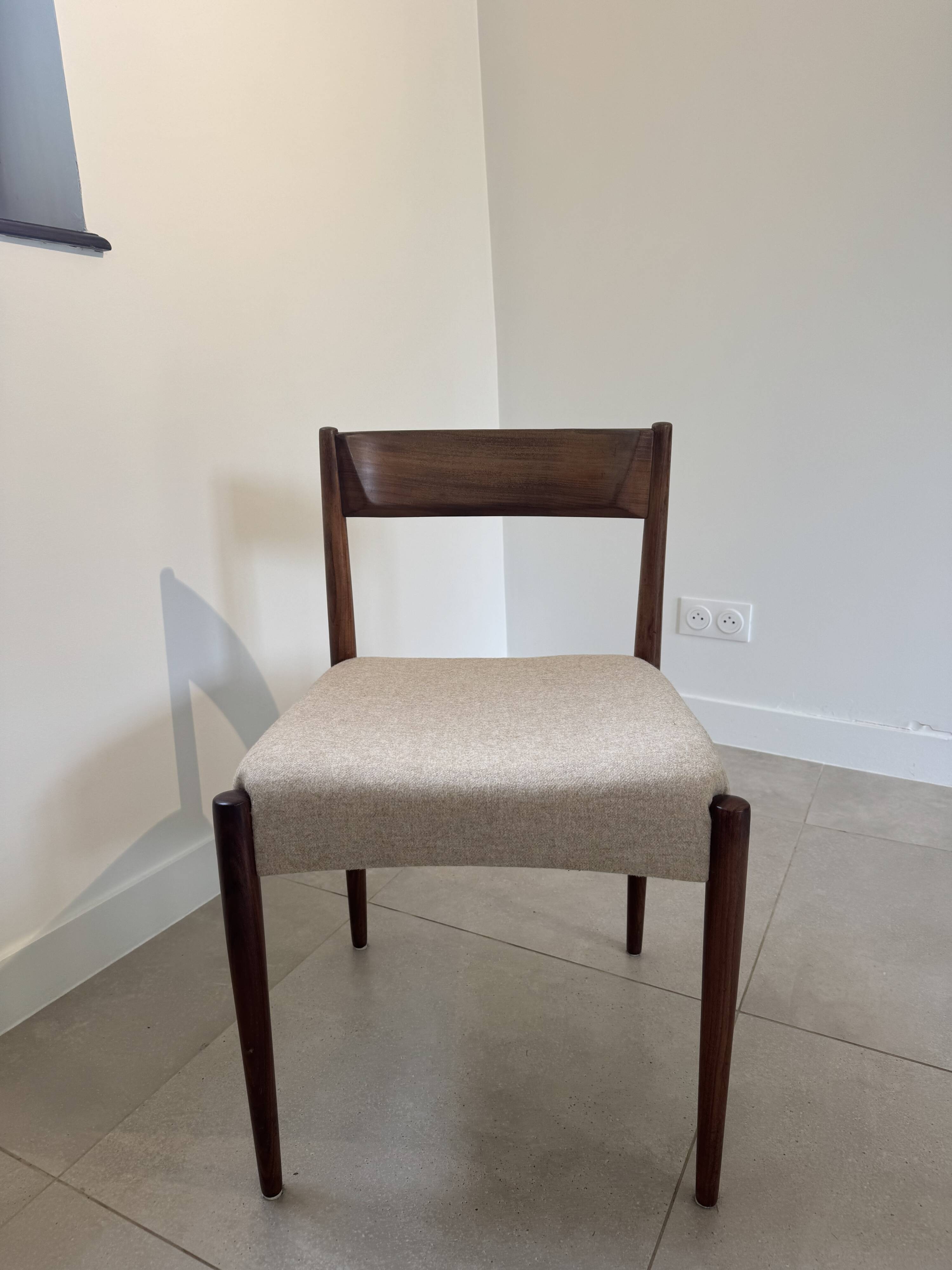 wooden chair with new upholstery