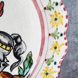 Ancienne assiette en céramique espagnole du XIXème siècle peinte à la main. Pièce unique