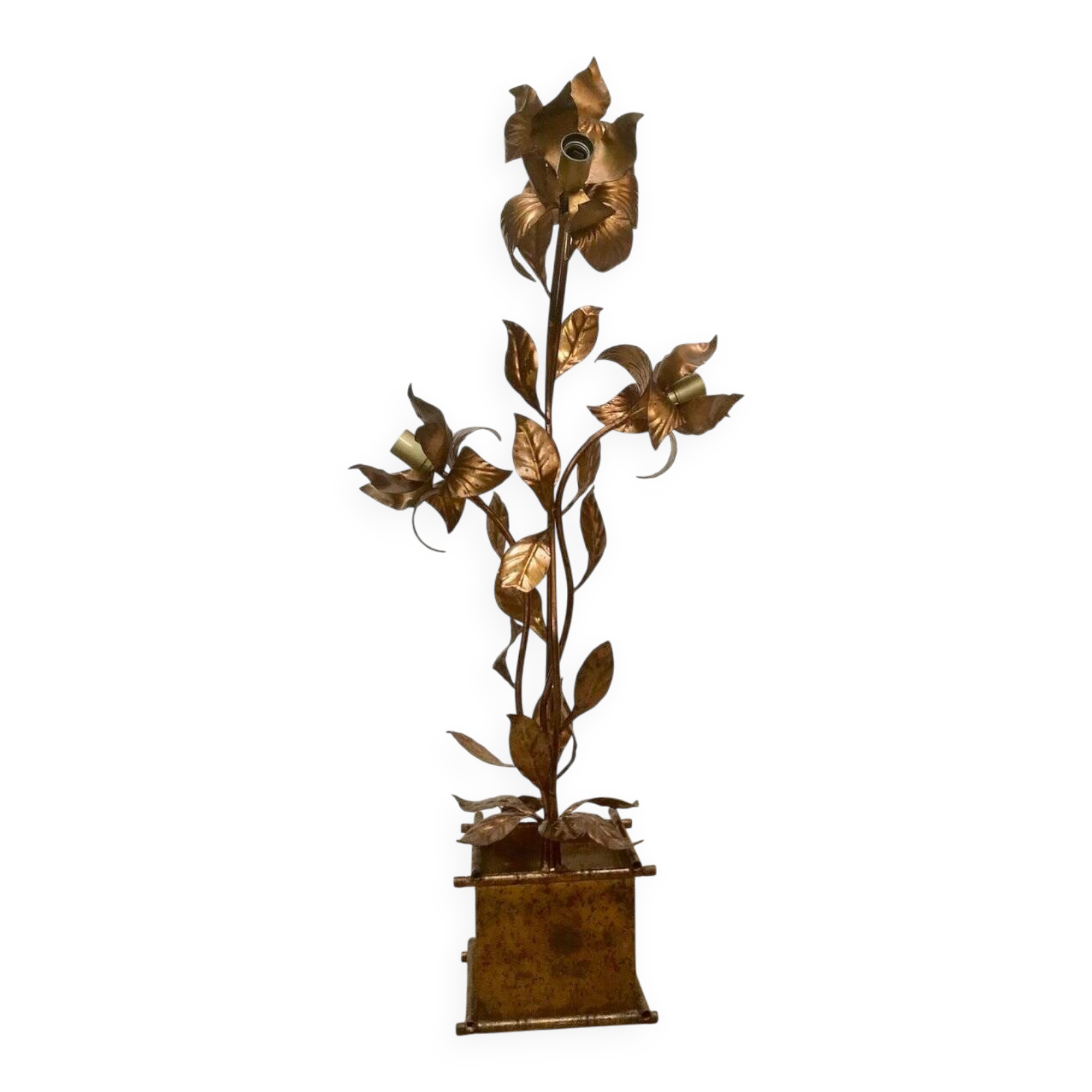 Gilded metal Florentine table or floor lamp by Hans Kögl, 1960s