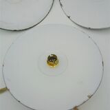 Series of 3 enamelled sheet hanging lamps