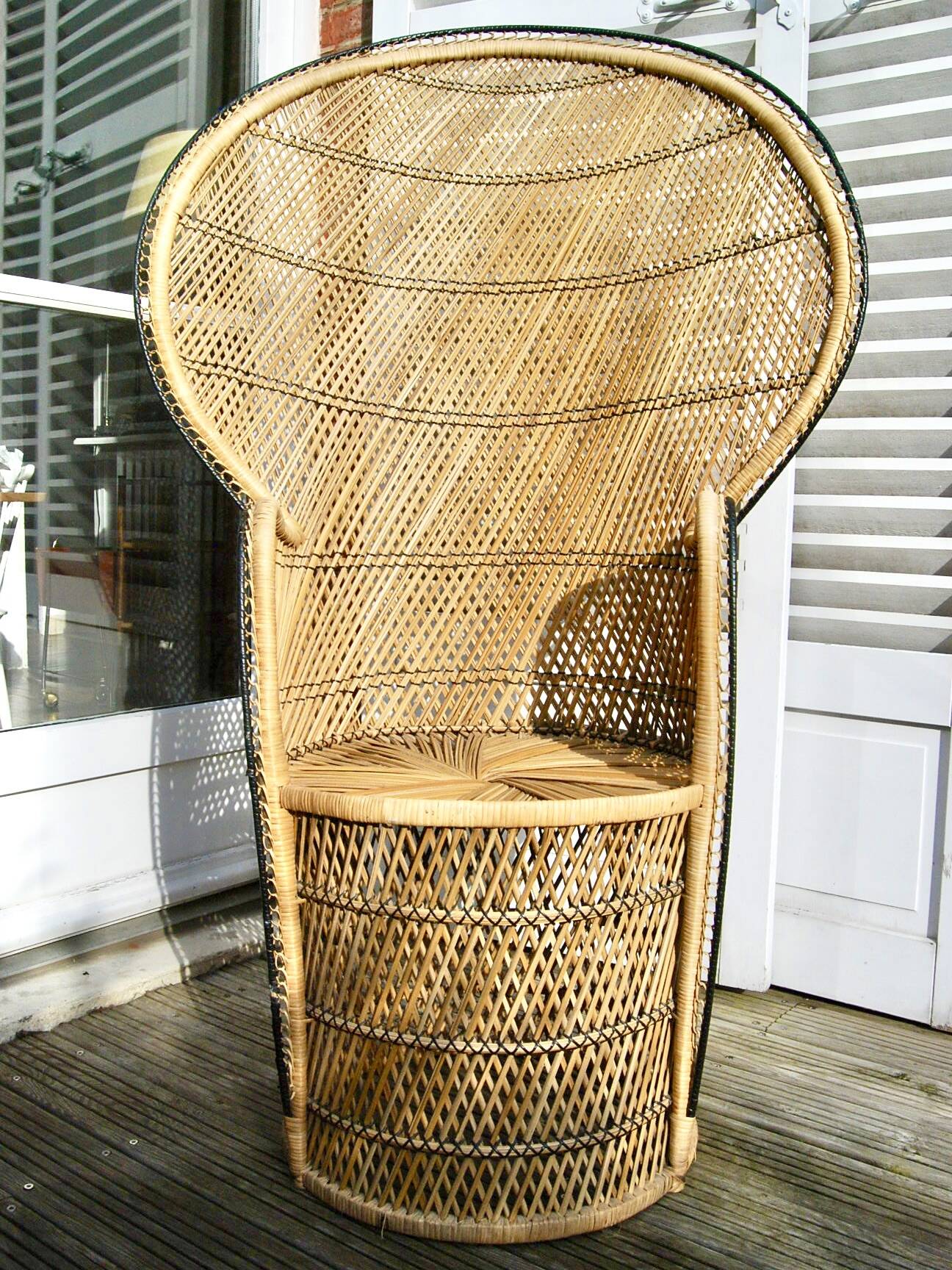 Emmanuelle armchair in 1970s rattan