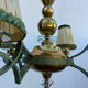 Art Deco brass and glass chandelier