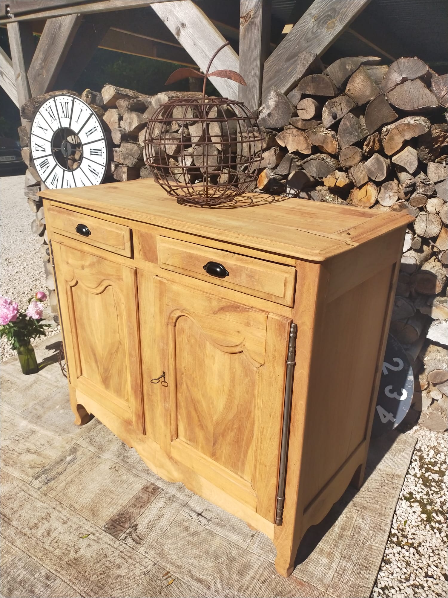 Renovated solid wood sideboard