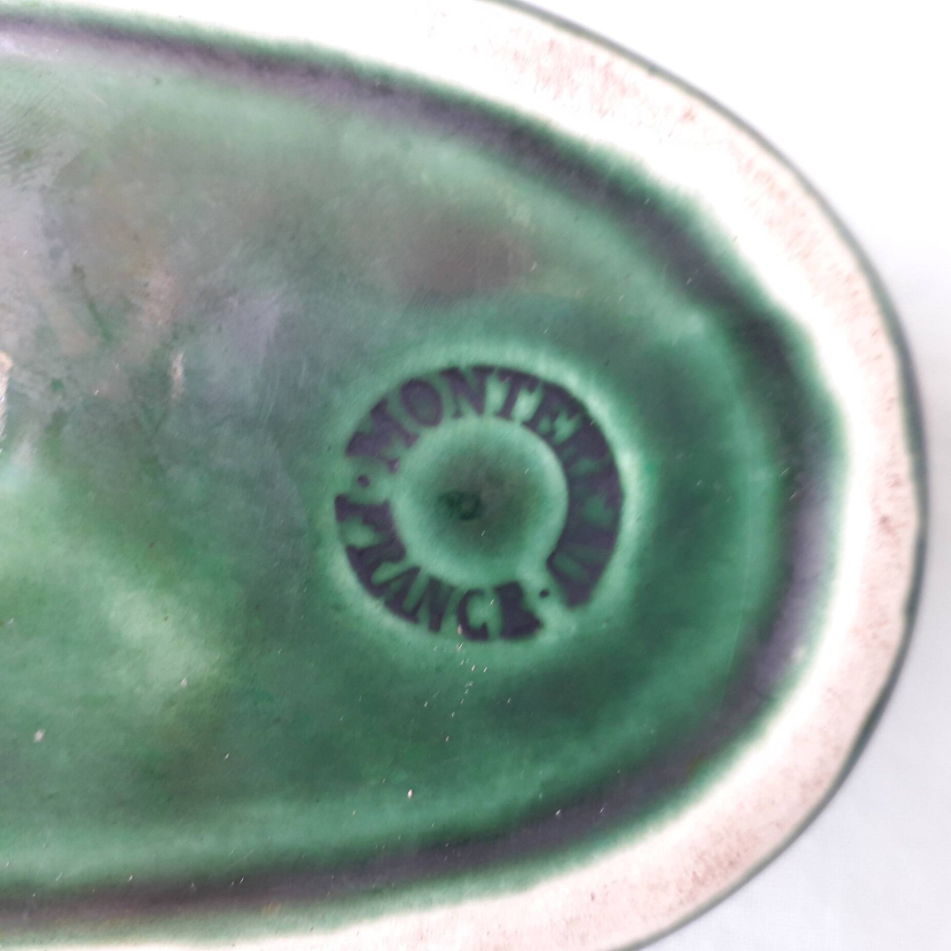 Green ceramic ashtray
